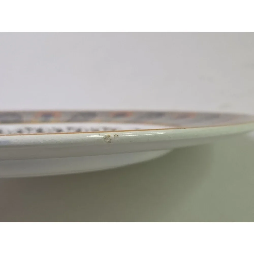 Antique Wedgwood Indian Plate Orange Hand Painted 10.5